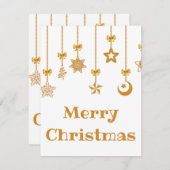 豪華で美しいクリスマスの金ゴールド玉 シーズンカード (正面/裏面)