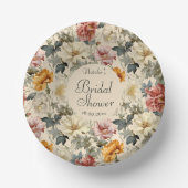 豪華で美しいヴィンテージの花のブライダルシャワー ペーパーボウル (正面)