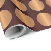 豪華で華やかなブルゴーニュと金ゴールドの大きな水玉模様 ラッピングペーパー (ロールコーナー)