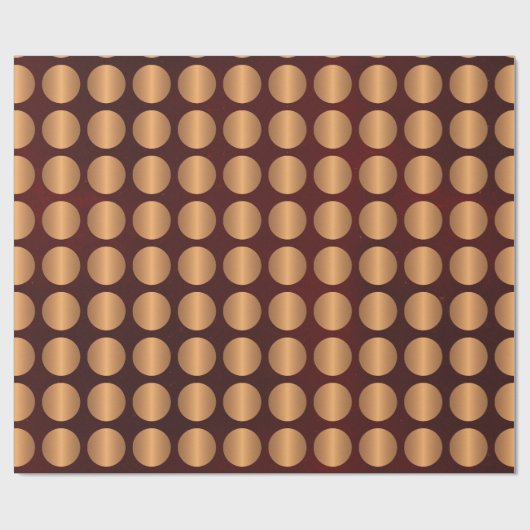 豪華で華やかなブルゴーニュと金ゴールドの大きな水玉模様 ラッピングペーパー (フラット)