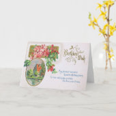 豪華で赤いバラが付いているファンシーなバースデー・カード カード (黄色い花)