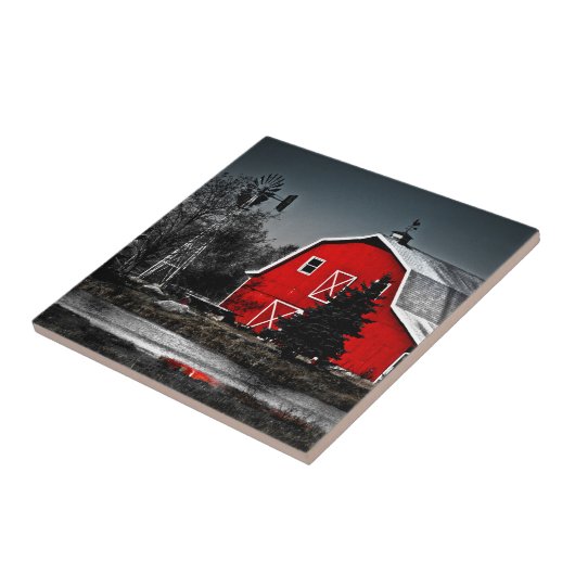 豪華で赤い納屋のタイル タイル (側面)