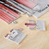 豪華で赤い納屋 ジグソーパズル (側面)