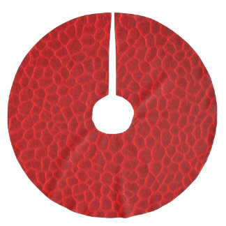 豪華で赤い革質 ブラッシュドポリエステルツリースカート