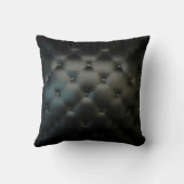 豪華で黒い革質 クッション (裏面)