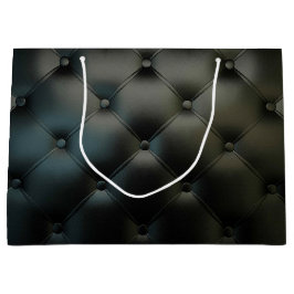 豪華で黒い革質 ラージペーパーバッグ