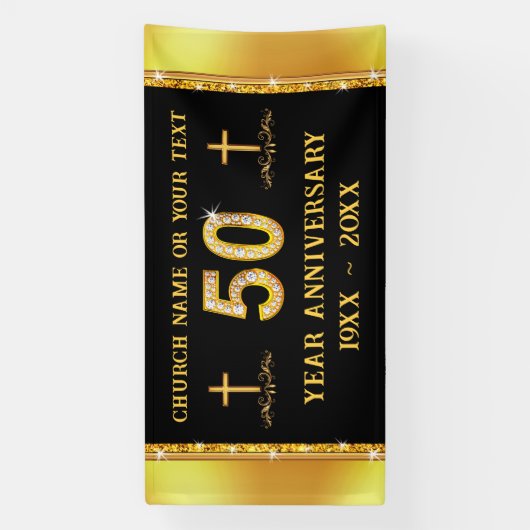 豪華で50周年の教会、装飾、 横断幕 (縦)