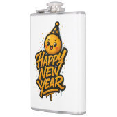 豪華なかわいい新年の落書き – Diagonal Cele フラスク (左)