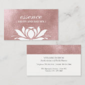 豪華なばら色の金ゴールドのはすの花の名刺 名刺 (正面/裏面)