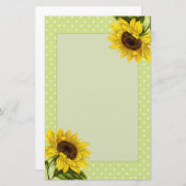 豪華なひ素朴まわりと緑の水玉模様 便箋 (正面/裏面)