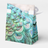 豪華なアクアピーコックフェザー結婚ズ フェイバーボックス (裏面サイド)