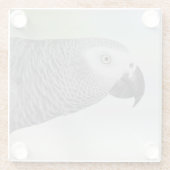 豪華なアフリカ灰色のオウム ガラスコースター (裏面)