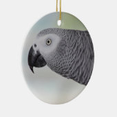 豪華なアフリカ灰色のオウム セラミックオーナメント (右)