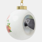 豪華なアフリカ灰色のオウム セラミックボールオーナメント (左)