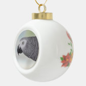 豪華なアフリカ灰色のオウム セラミックボールオーナメント (右)
