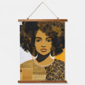 豪華なアフリカ系アメリカ人女性コラージュ 吊り下げ型タペストリー (正面)