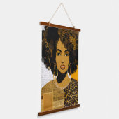 豪華なアフリカ系アメリカ人女性コラージュ 吊り下げ型タペストリー (傾斜あり)