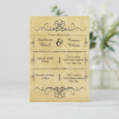 豪華なアンティーク - 3x5 結婚式/披露宴 招待状 (スタンド正面)