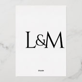 豪華なアーチのゴールド箔押しウェディング招待状 箔招待状 (裏面)