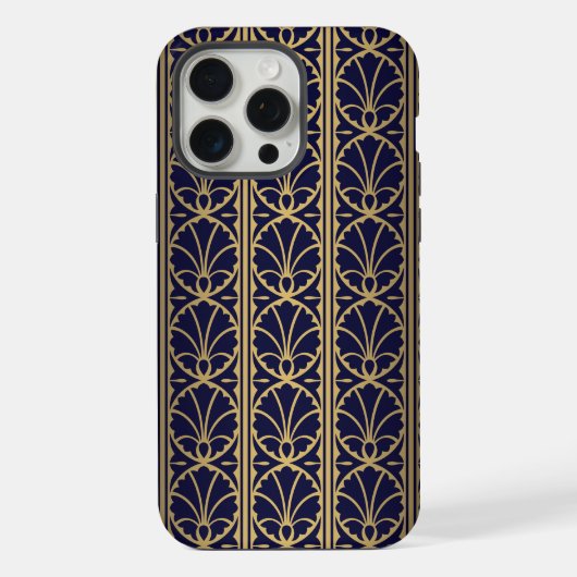 豪華なアールデコ調のテキスタイルデザイン iPhoneケース (裏面)