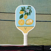 豪華なイエローレモンとブルースカイモノグラム ピックルボールラケット