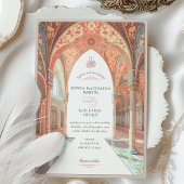 豪華なイスラム教の結婚式のモスク風デザイン 招待状
