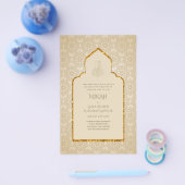 豪華なイスラム教モスクの金色の結婚式のフライヤー - NIKAH チラシ (シングル)