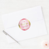 豪華なインクとグリッター金ゴールドありがとうロゴ ラウンドシール (封筒)