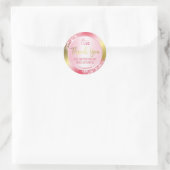 豪華なインクとグリッター金ゴールドありがとうロゴ ラウンドシール (バッグ)