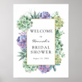 豪華なウェディングシャワーのウェルカムサイン ポスター (正面)