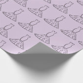 豪華なウェディングドレス ライトパープル シームレス ラッピングペーパー (角)