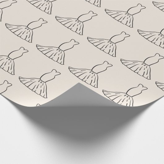 豪華なウェディングドレス 結婚プレゼント 無縫製 ラッピングペーパー (角)