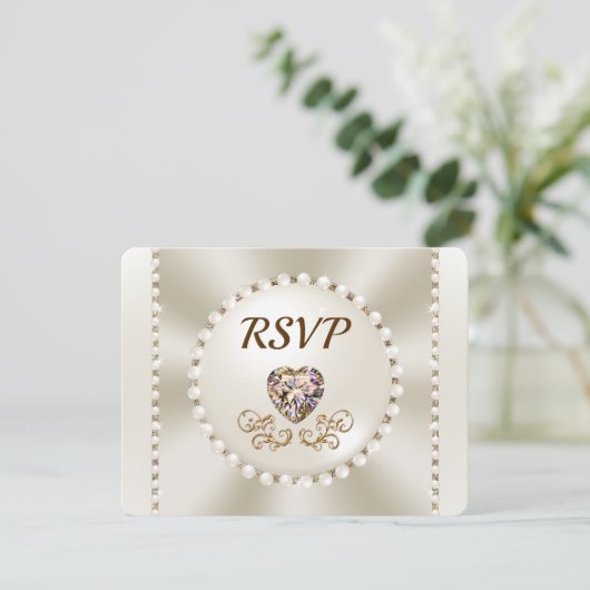 豪華なウェディングRSVPメニュー選択テンプレート 招待状 (スタンド正面)