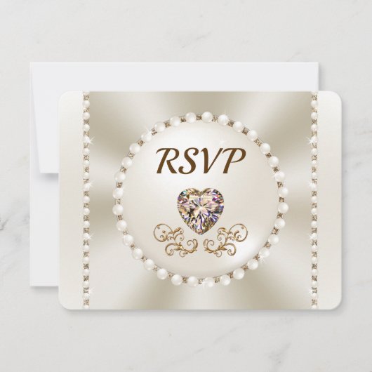 豪華なウェディングRSVPメニュー選択テンプレート 招待状 (正面)