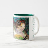 豪華なウミガメのステンドグラスのスタイルの芸術 ツートーンマグカップ (正面右)