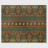 豪華なエジプトフローラと金ゴールドのスカラブモチーフ ラッピングペーパー (フラット)