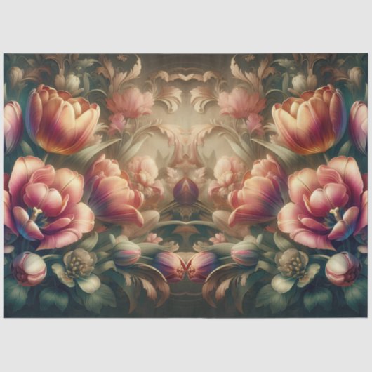 豪華なエテリアバロックフローラデコページ 薄葉紙 (正面)