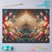 豪華なエテリアバロックフローラデコページ 薄葉紙 (クラフト)