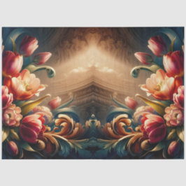 豪華なエテリアバロックフローラデコページ 薄葉紙