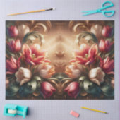 豪華なエテリアバロックフローラデコページ 薄葉紙 (クラフト)