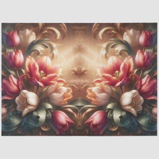 豪華なエテリアバロックフローラデコページ 薄葉紙 (正面)