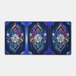 豪華なエレガンス：ダイヤモンド&宝石を刻印 デスクマット