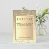 豪華なエレガントな花モチーフのゴールドの結婚式の受付カード (スタンド正面)
