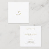 豪華なエレガントな金ゴールドのモノグラムのモダンでシンプルなテンプレート スクエア名刺 (正面/裏面)