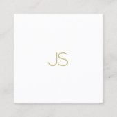 豪華なエレガントな金ゴールドのモノグラムのモダンでシンプルなテンプレート スクエア名刺 (正面)