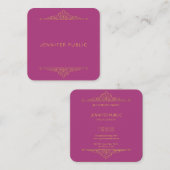 豪華なエレガントテンプレートプロフェッショナル金ゴールド文字 スクエア名刺 (正面/裏面)