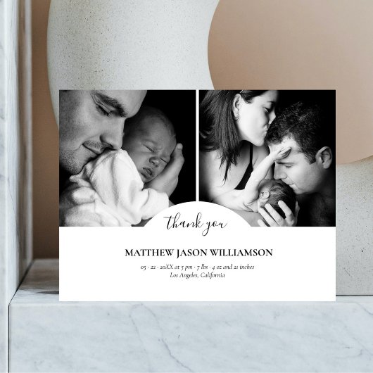 豪華なエレガント写真コラージュありがとうベビー ポストカード