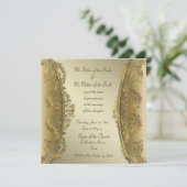 豪華なエレガント金ゴールドダマスクウェディング招待状 招待状 (スタンド正面)