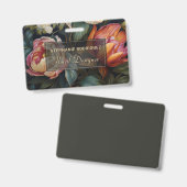 豪華なオランダ絵を描フローラフローラデザイン バッジ (正面&裏面)