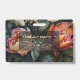 豪華なオランダ絵を描フローラフローラデザイン バッジ